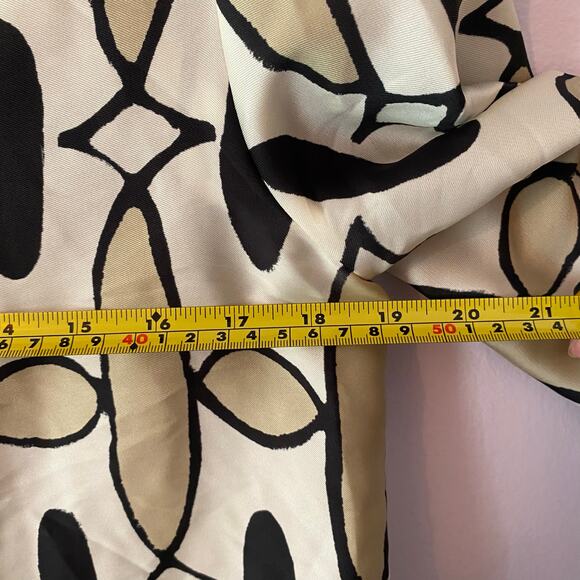 ZARA Tan Black Button Down Long Sleeve Shirt Geometric Print Women's size Small - Picture 8 of 10